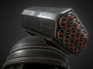 futuristic air defense tower animated 3D Модель