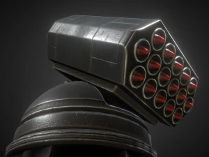futuristic air defense tower animated 3D Model