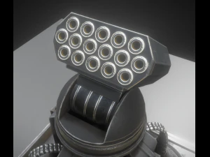 futuristic air defense tower animated 3D Model