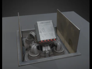 futuristic air defense tower animated 3D Model