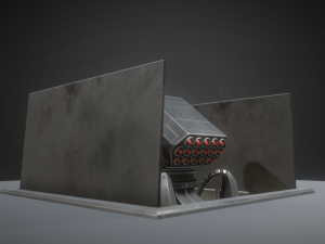 futuristic air defense tower animated 3D Модель