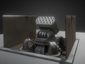 futuristic air defense tower animated 3D Модель