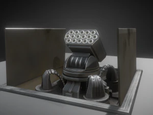 futuristic air defense tower animated 3D Model