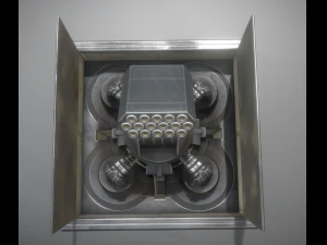 futuristic air defense tower animated 3D Model