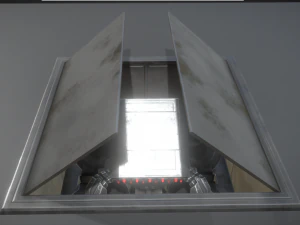 futuristic air defense tower animated 3D Model