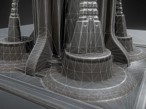 futuristic air defense tower animated 3D Model