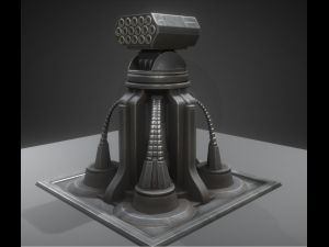 futuristic air defense tower animated 3D Модель