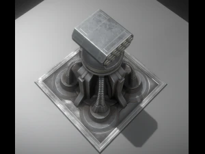 futuristic air defense tower animated 3D Model