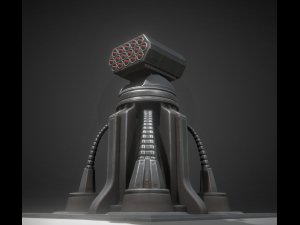 futuristic air defense tower animated 3D Модель