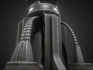 futuristic air defense tower animated 3D Model