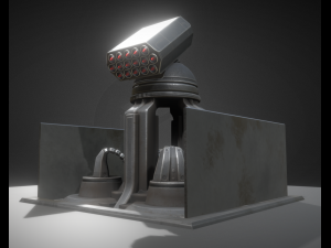 futuristic air defense tower animated 3D Модель