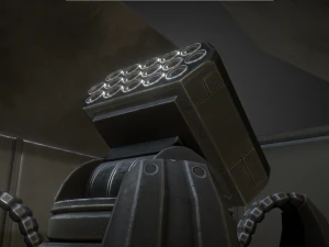 futuristic air defense tower animated 3D Model
