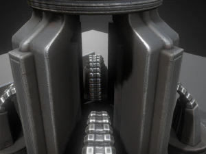 futuristic air defense tower animated 3D Model