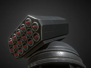 futuristic air defense tower animated 3D Model