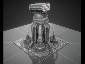 futuristic air defense tower animated 3D Модель