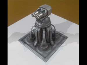 futuristic gatling tower 3D Model