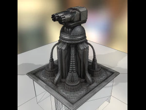futuristic gatling tower 3D Model