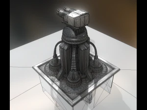 futuristic gatling tower 3D Model