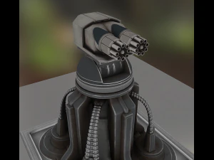 futuristic gatling tower 3D Model
