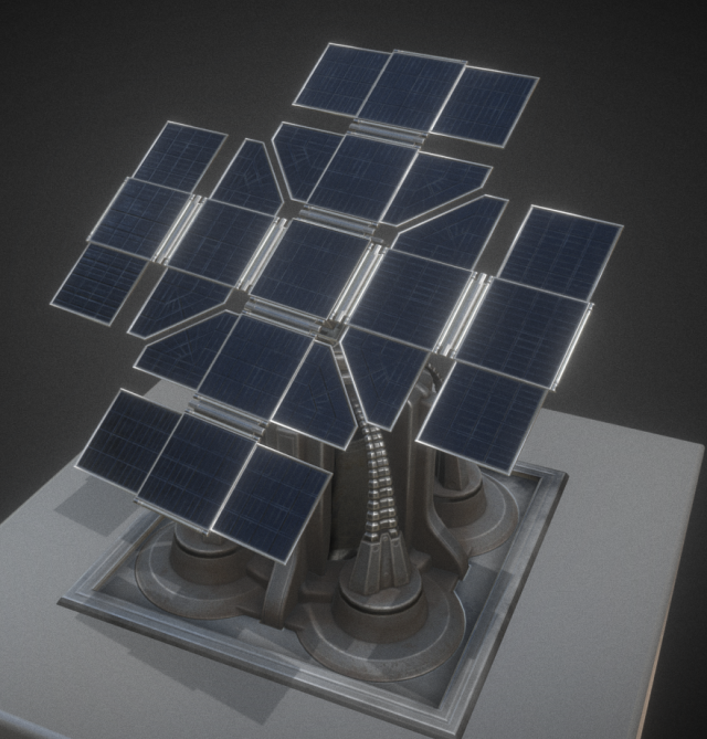 solar power tower animated and game ready Modelo 3D .c4d .max .obj .3ds .fbx .stl .blend 