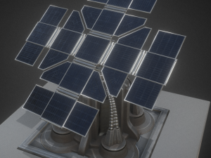 solar power tower animated and game ready 3D Model