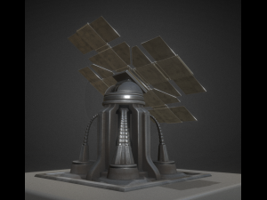 solar power tower animated and game ready Modelo 3D