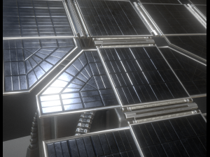 solar power tower animated and game ready Modelo 3D