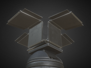 solar power tower animated and game ready Modelo 3D