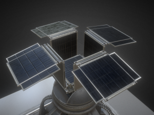 solar power tower animated and game ready Modelo 3D