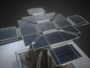 solar power tower animated and game ready Modelo 3D
