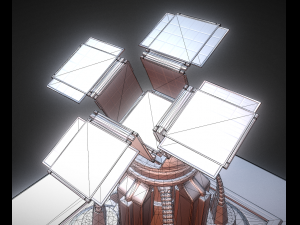 solar power tower animated and game ready Modelo 3D