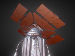 solar power tower animated and game ready Modelo 3D