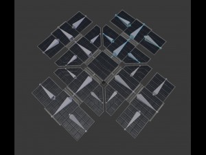 futuristic solar power module Model 3D