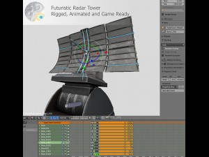 futuristic radar tower 3D Model