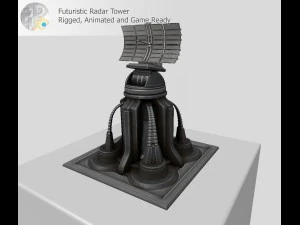 torre radar futuristica Modello 3D