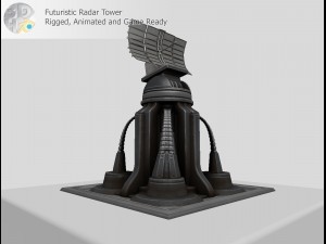 futuristic radar tower 3D Model