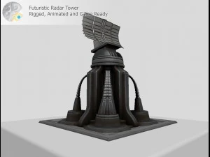 torre radar futuristica Modello 3D