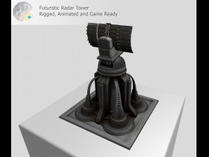 futuristic radar tower 3D Model