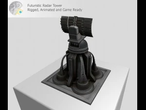 torre radar futuristica Modello 3D