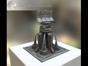 futuristic radar tower 3D Model