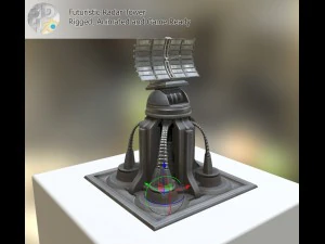 torre radar futuristica Modello 3D