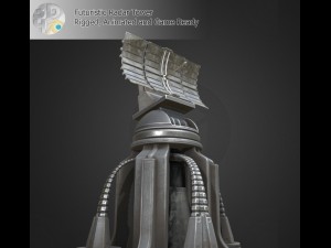 futuristic radar tower 3D Model