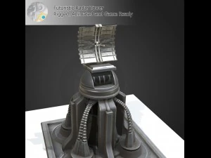 torre radar futuristica Modello 3D