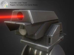 futuristic laser tower 3D Model