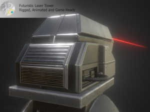 futuristic laser tower 3D 模型