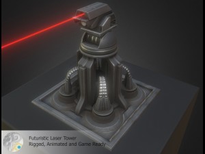 futuristic laser tower 3D Models