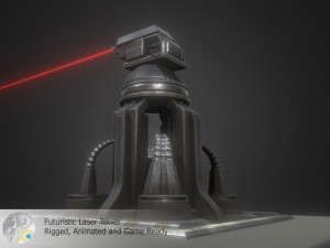 futuristic laser tower 3D 模型