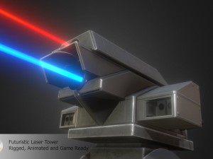 futuristic laser tower 3D 模型