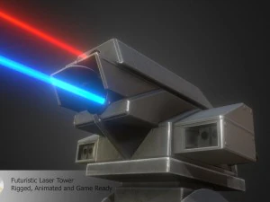 futuristic laser tower 3D Model