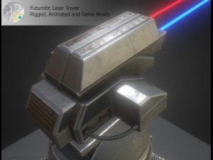 futuristic laser tower 3D 模型